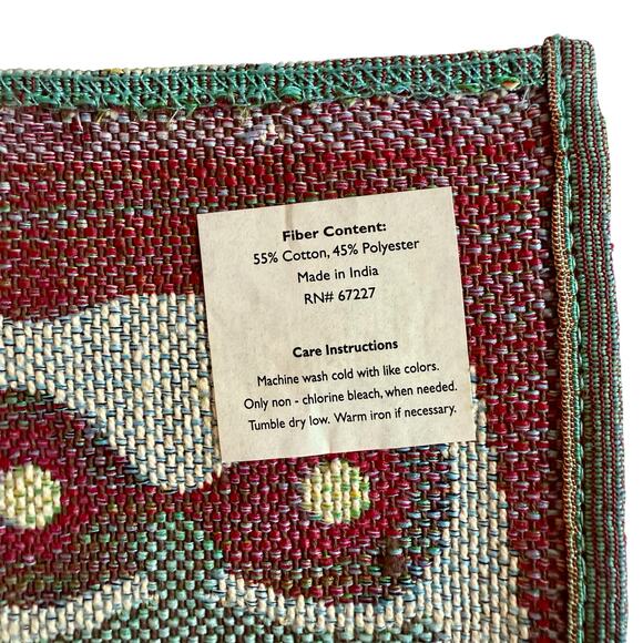 Very Nice 69" x 13" Rectangular Owls Acorns Leaves Fall Tapestry Table Runner - Picture 3 of 5